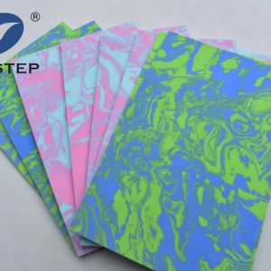 Colorful EVA foam boards used to create craft models and insoles