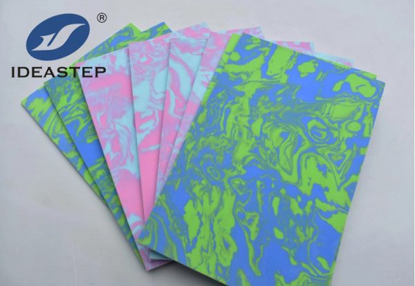 Colorful EVA foam boards used to create craft models and insoles